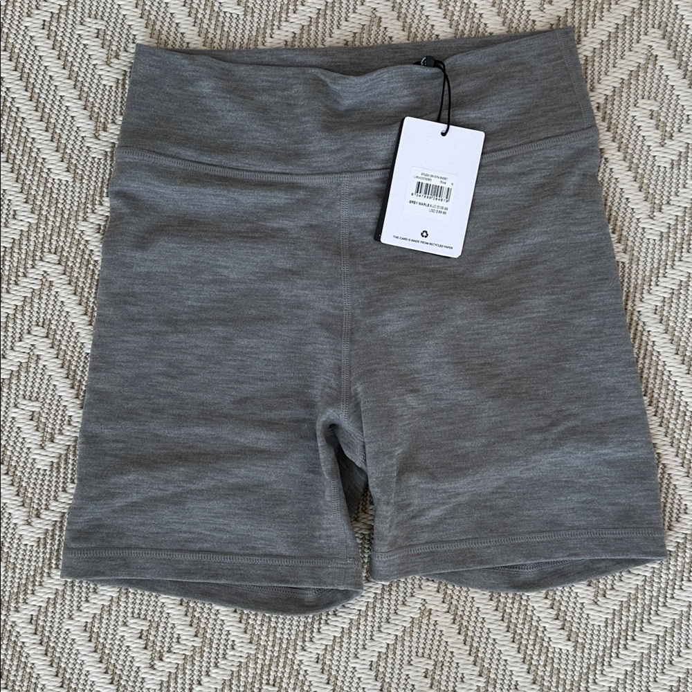The Upside Studio 5in Spin Short in Grey Marle *NWT